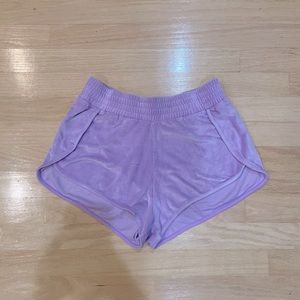 garage lilac velvet lounge shorts